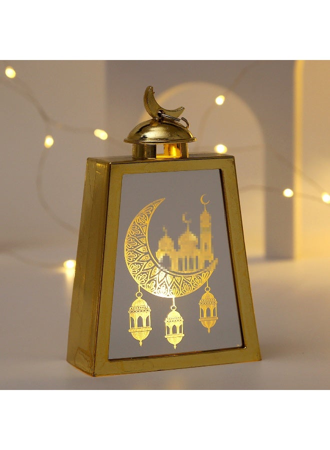 قطعتان من فوانيس رمضان، أضواء ديكورات رمضان، تصميم فوانيس LED بتصميم مجوف لتزيين طاولة عيد رمضان - Image 1